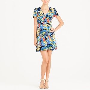 J. Crew Factory Printed Wrap Front Mini Dress